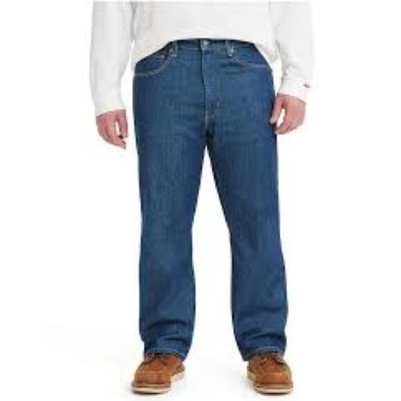 Levi's Strauss Western Fit Straight Leg Stretch Jeans Blue Dark Wash Men W31 L32 - Picture 1 of 6